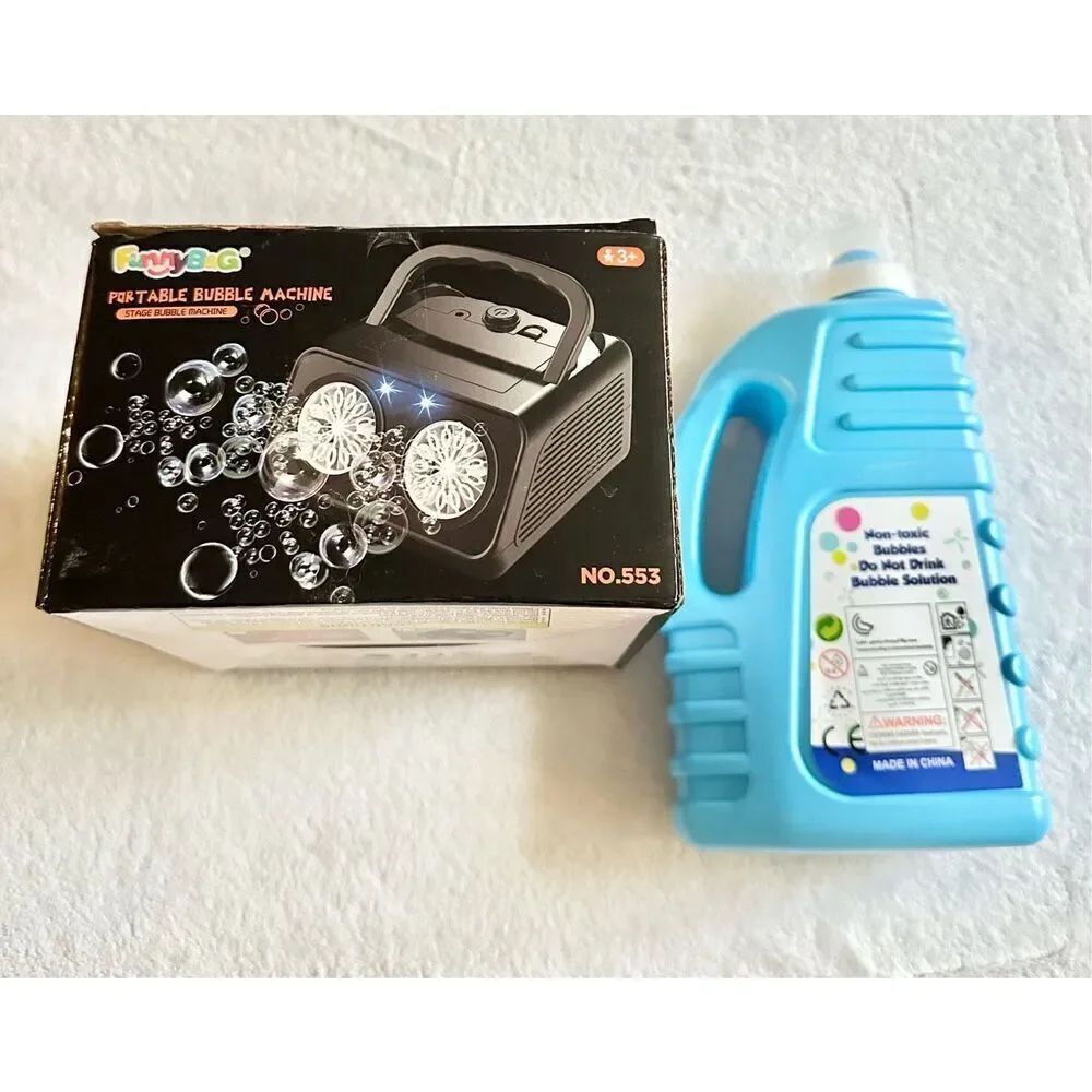 Bubbles and bubble machine set - new